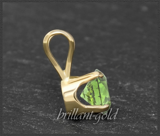 Anhänger 585 Gold Peridot grün 4,5,6,7mm